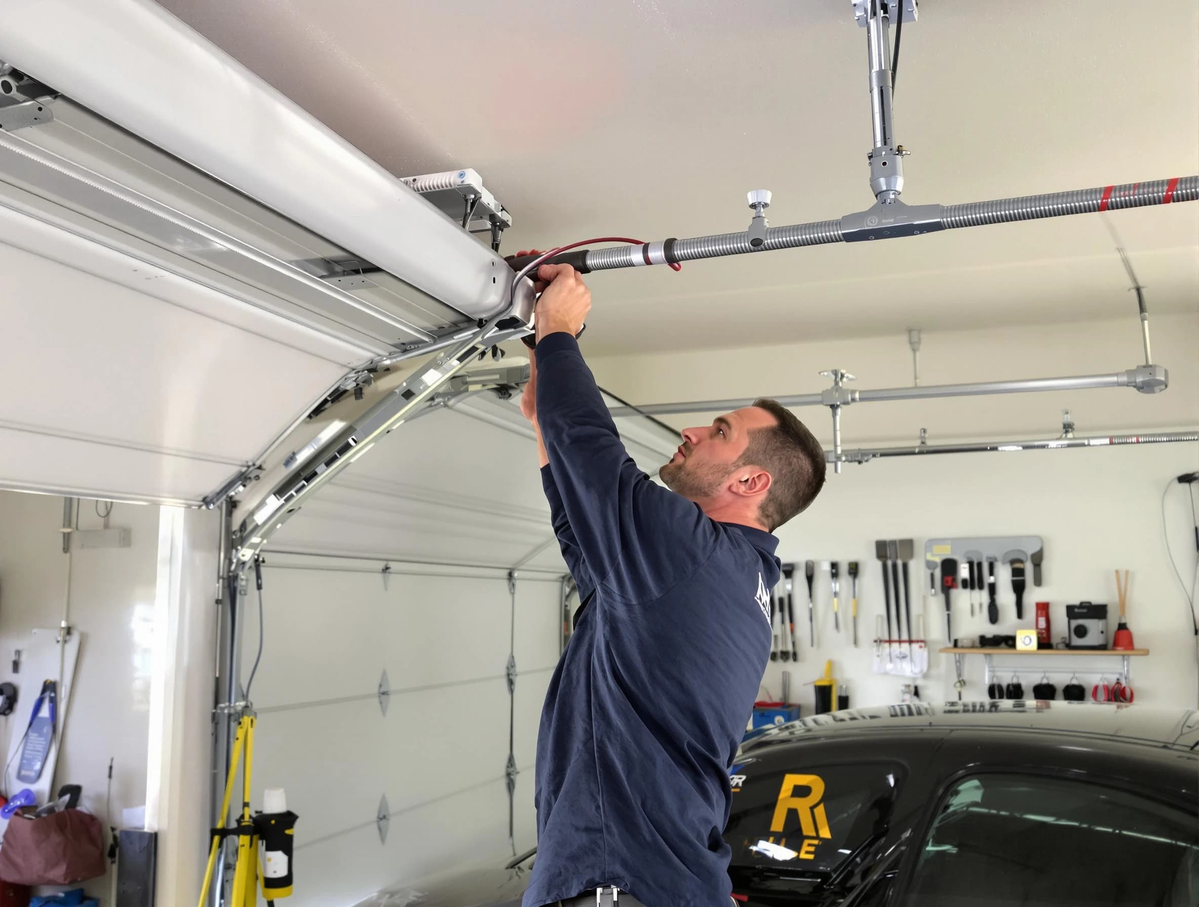 Nashua Garage Door Repair technician performing garage door cable repair in Nashua
