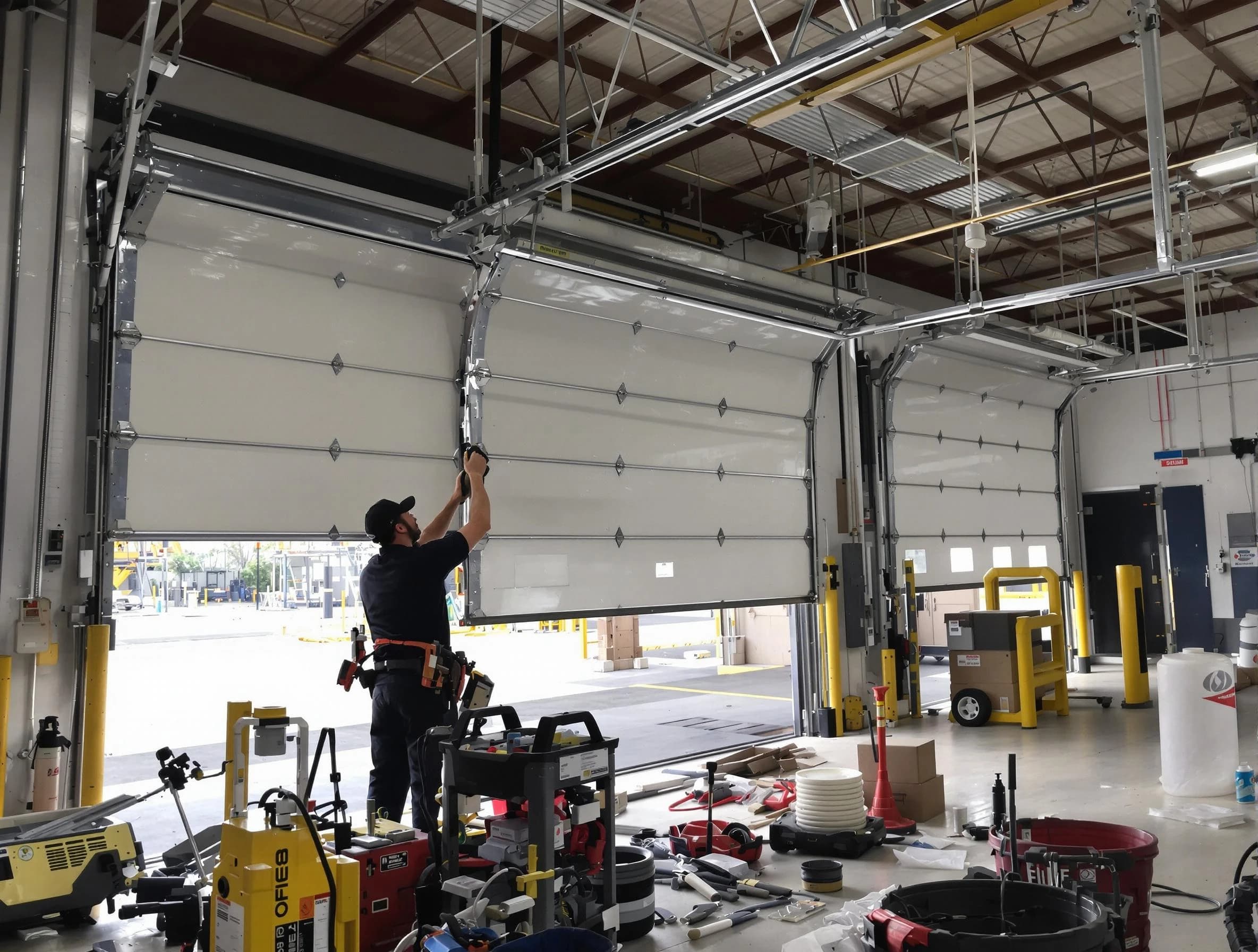 Nashua Garage Door Repair technician performing commercial garage door repair in Nashua