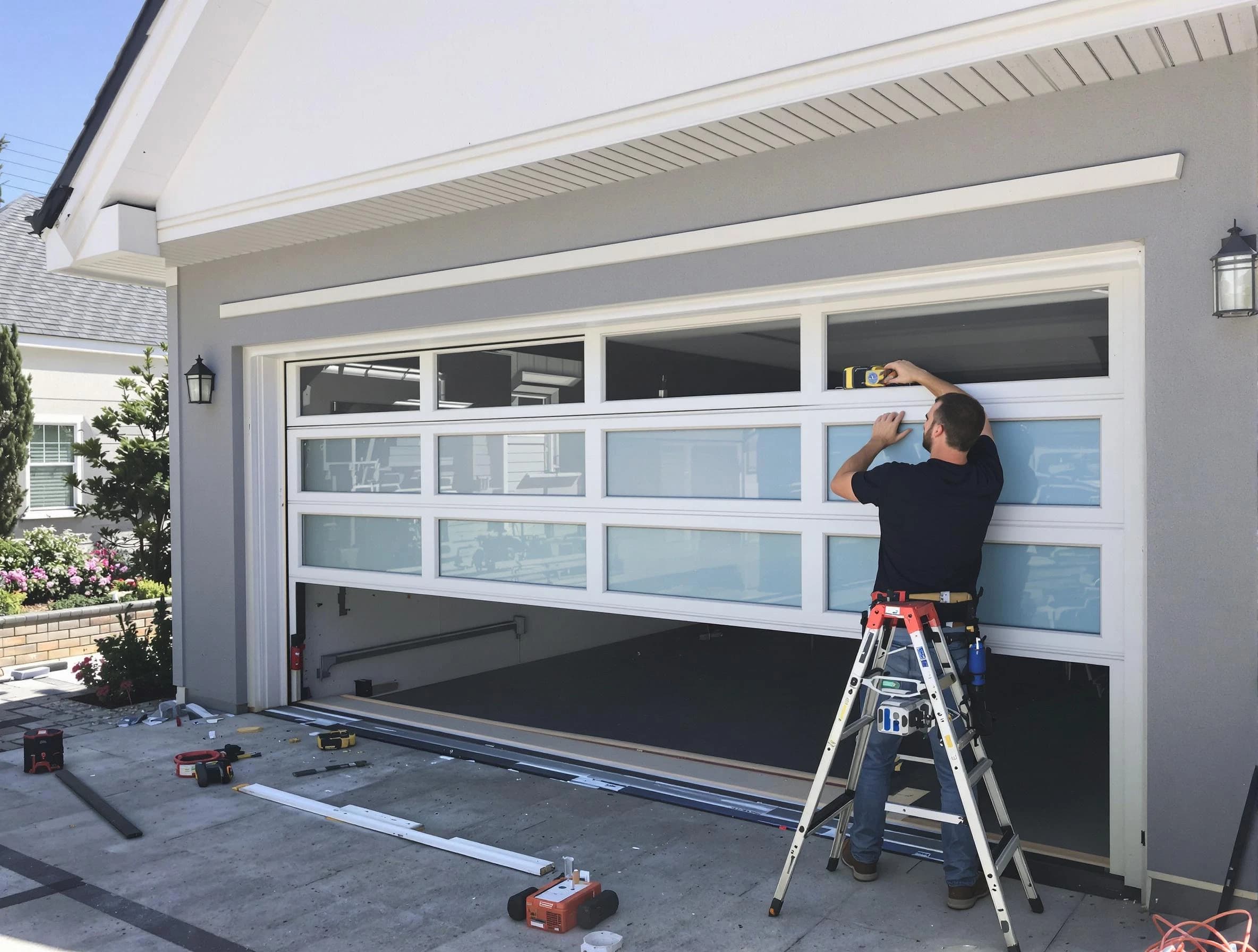 Nashua Garage Door Repair team performing garage door replacement in Nashua