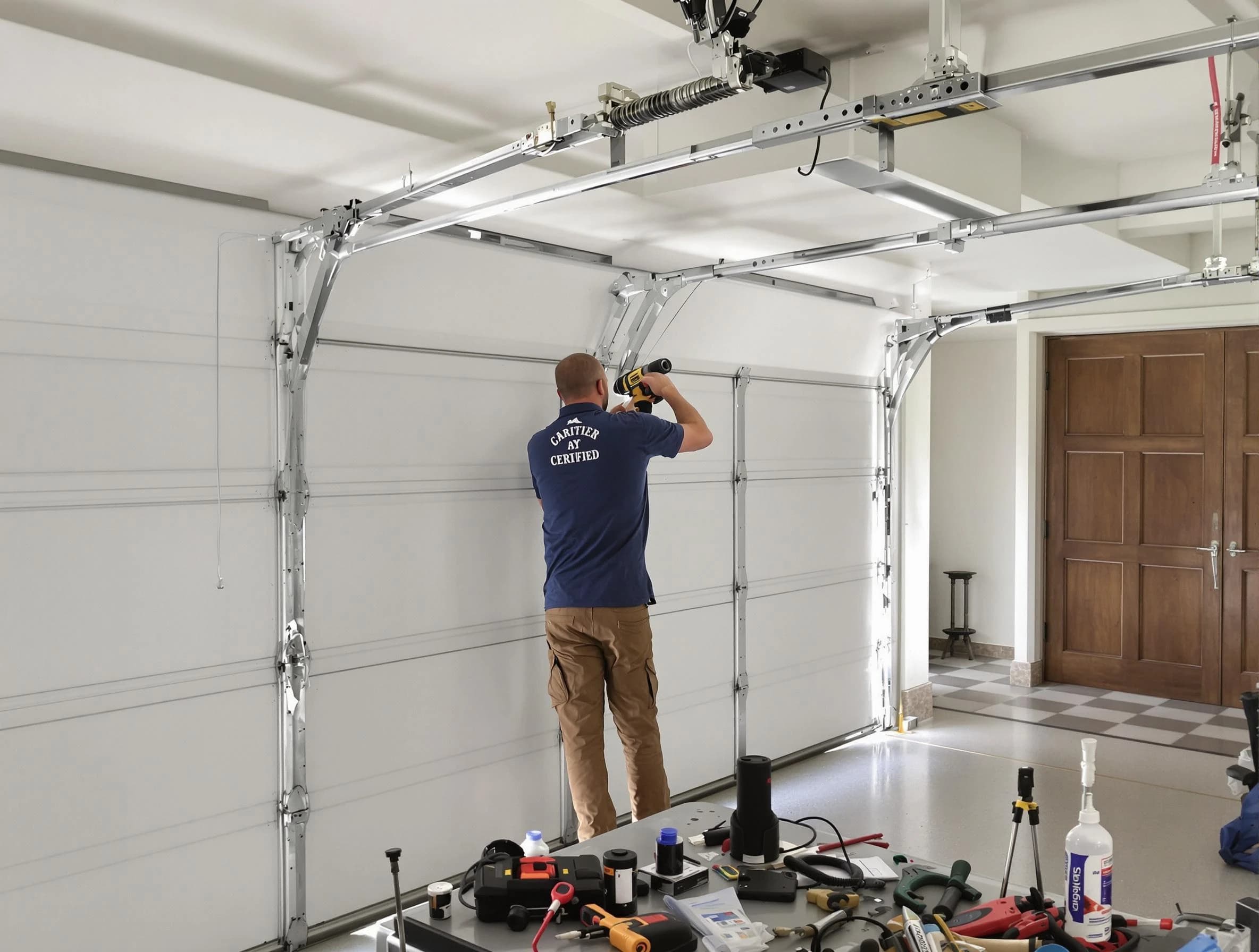 Nashua Garage Door Repair certified technician performing precision garage door repair in Nashua