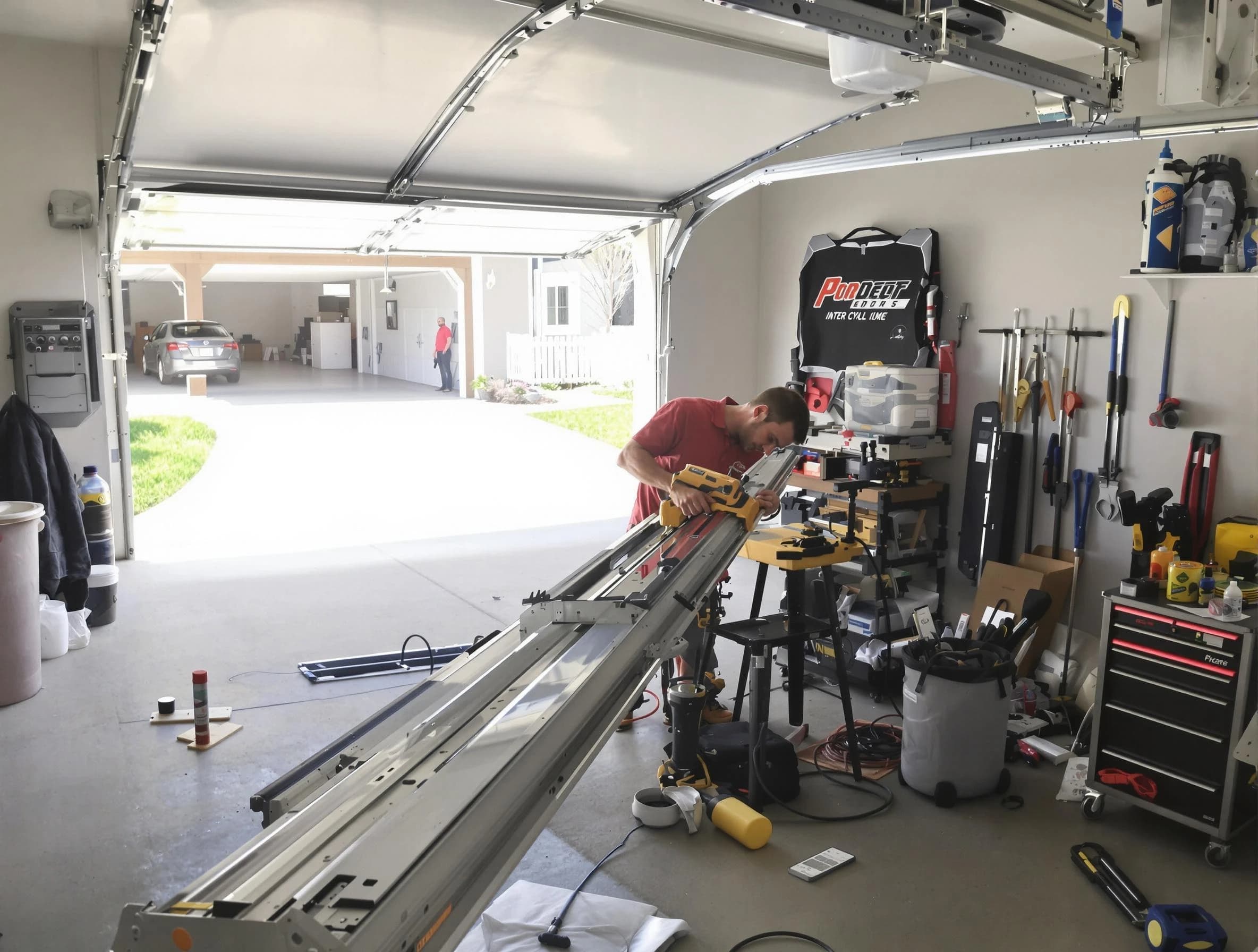 Nashua Garage Door Repair expert performing track repair in Nashua