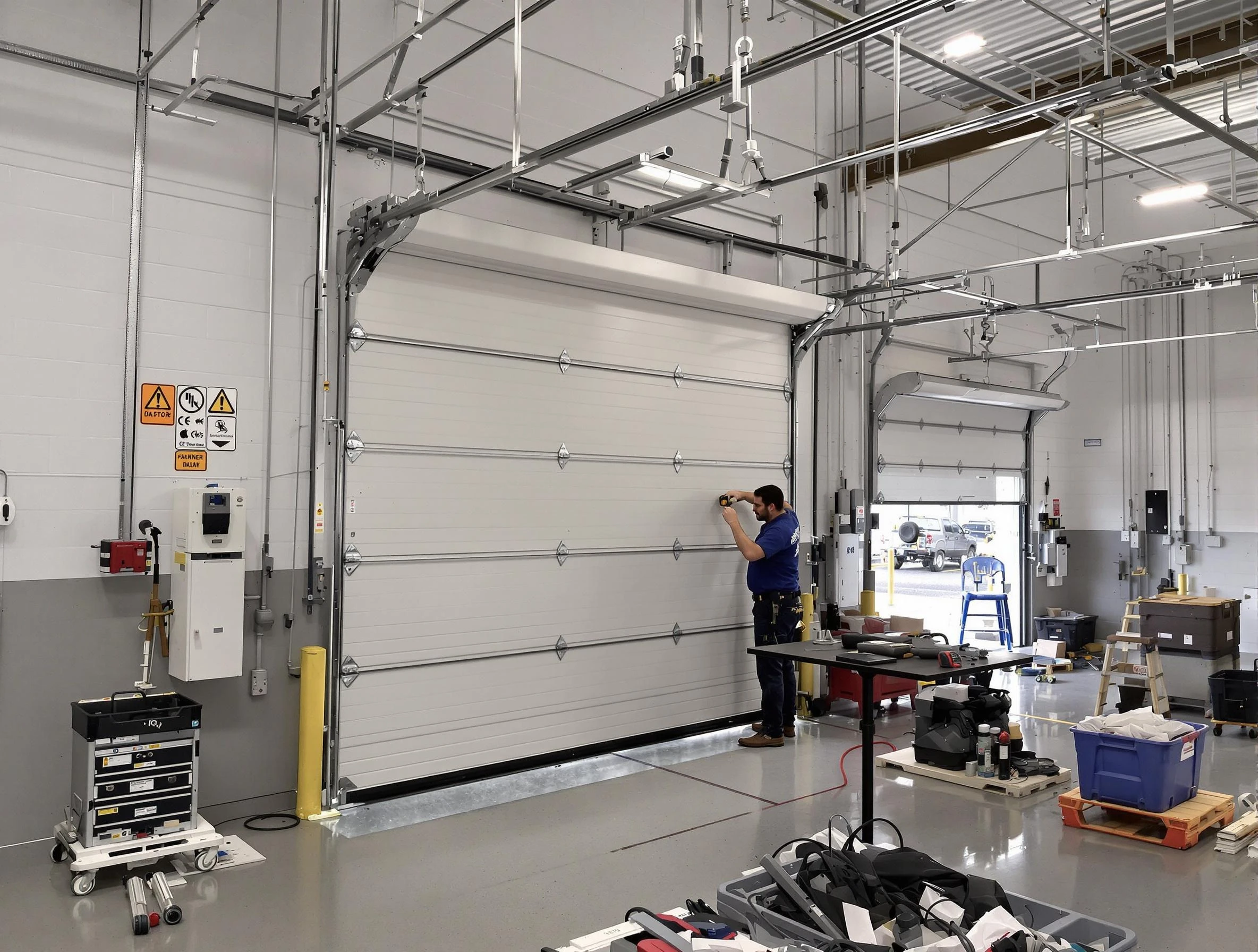 Commercial garage door repair being performed by Nashua Garage Door Repair expert in Nashua