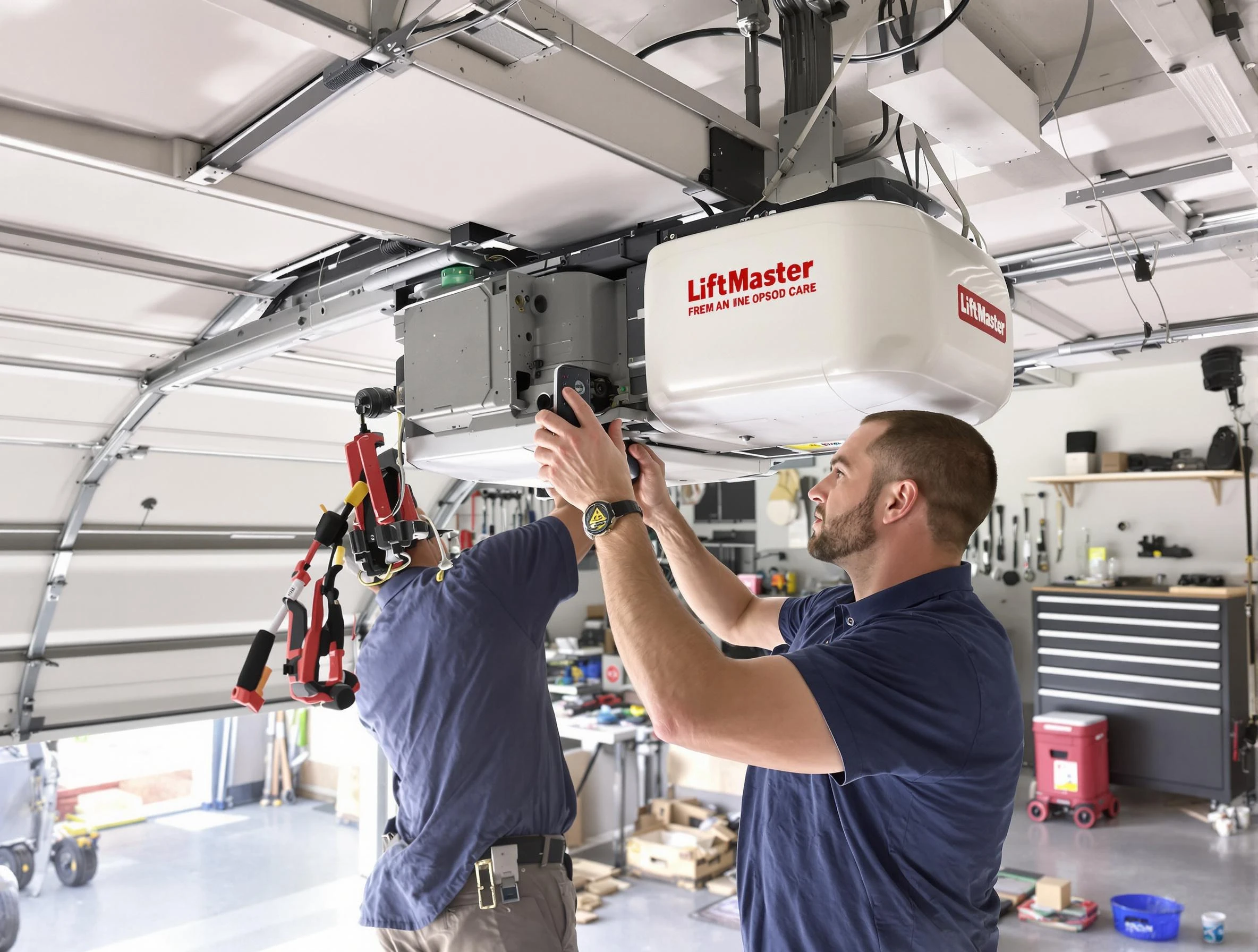 Nashua Garage Door Repair technician performing advanced diagnostics on garage opener in Nashua