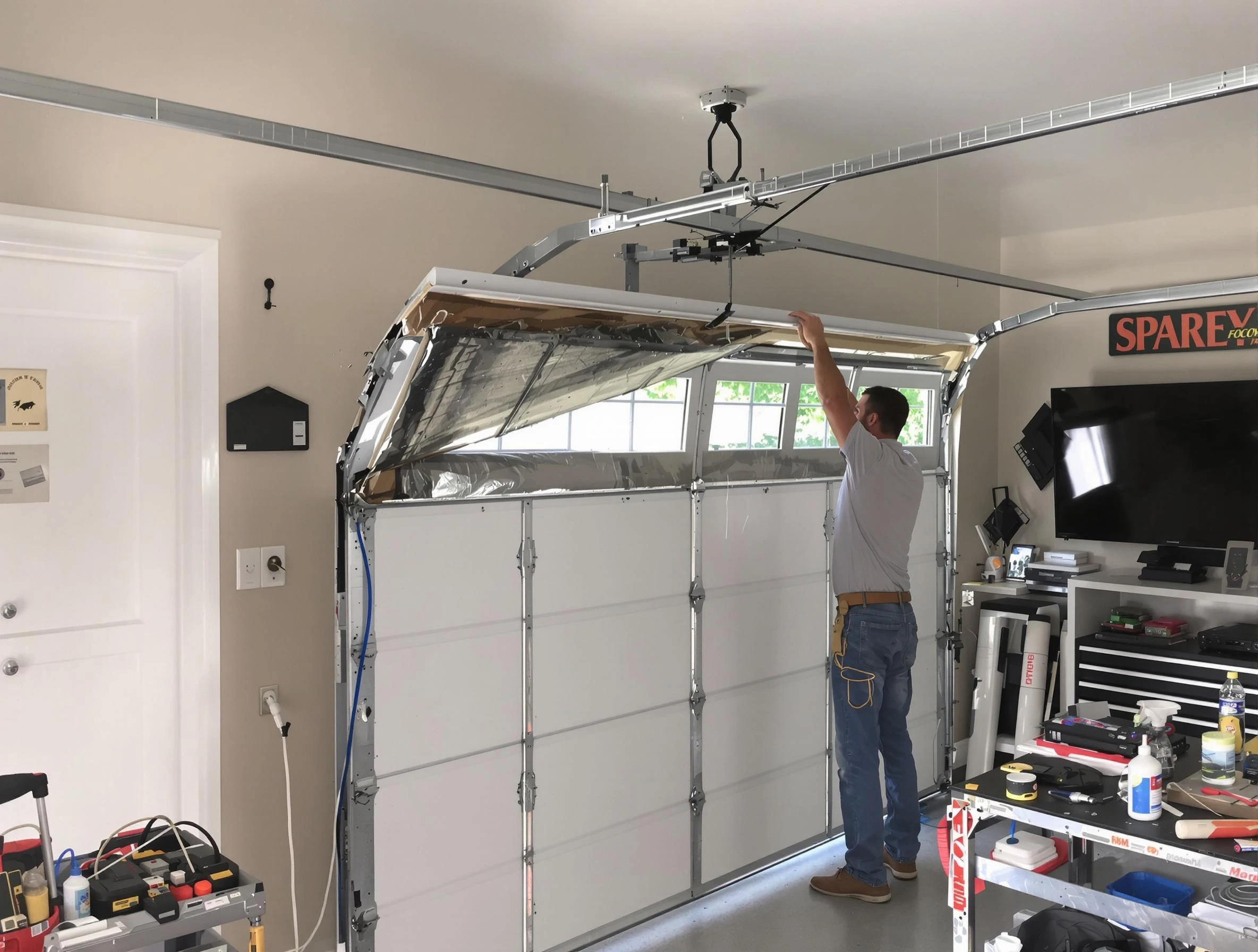 Garage door section replacement by Nashua Garage Door Repair in Nashua