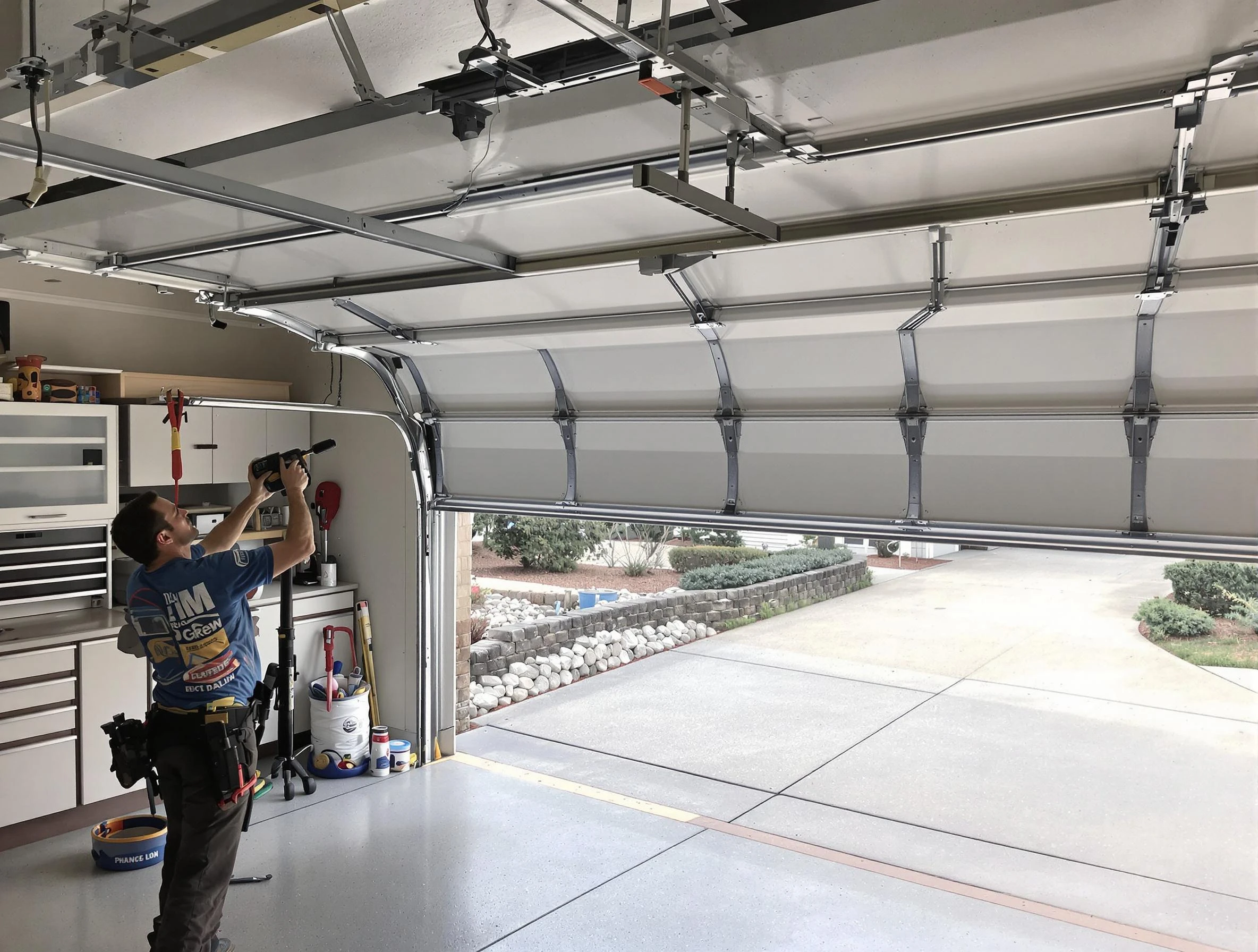 Garage door track repair service by Nashua Garage Door Repair in Nashua